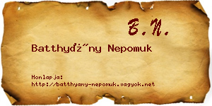 Batthyány Nepomuk névjegykártya